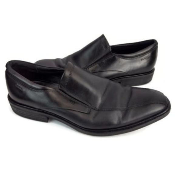 Ecco Men's Black Leather Casual Loafers Size EU 44